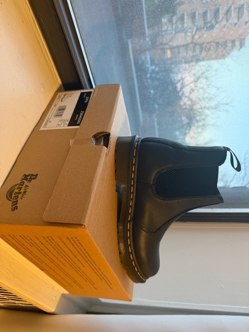 Dr. Martens Black Chelsea Boot with Yellow Stitching